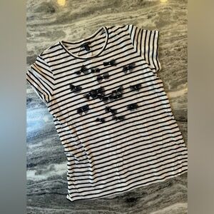 Halogen Striped Short Sleeve Top Size 1X